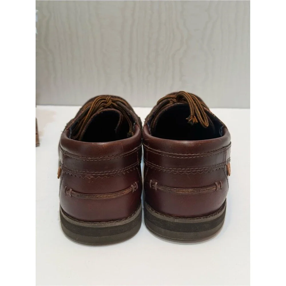 Timberland OrthoLite Classic Brown 3-Eye Leather Boat Shoes Men’s Sz 9.5
